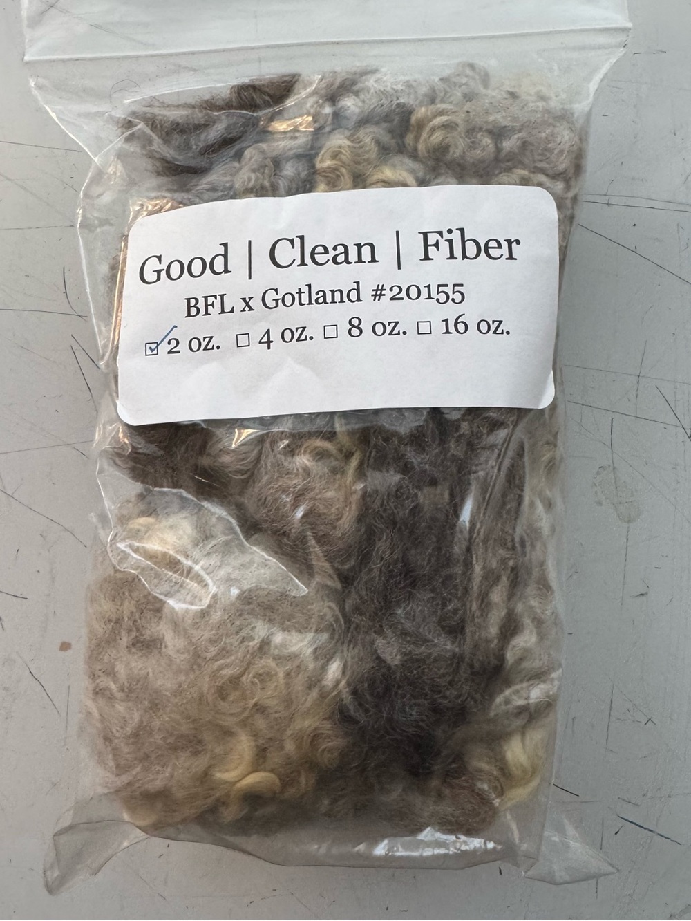Good Clean Fiber BFL x Gotland Wool Fleece Locks 2 oz Handspinning Fiber #20155